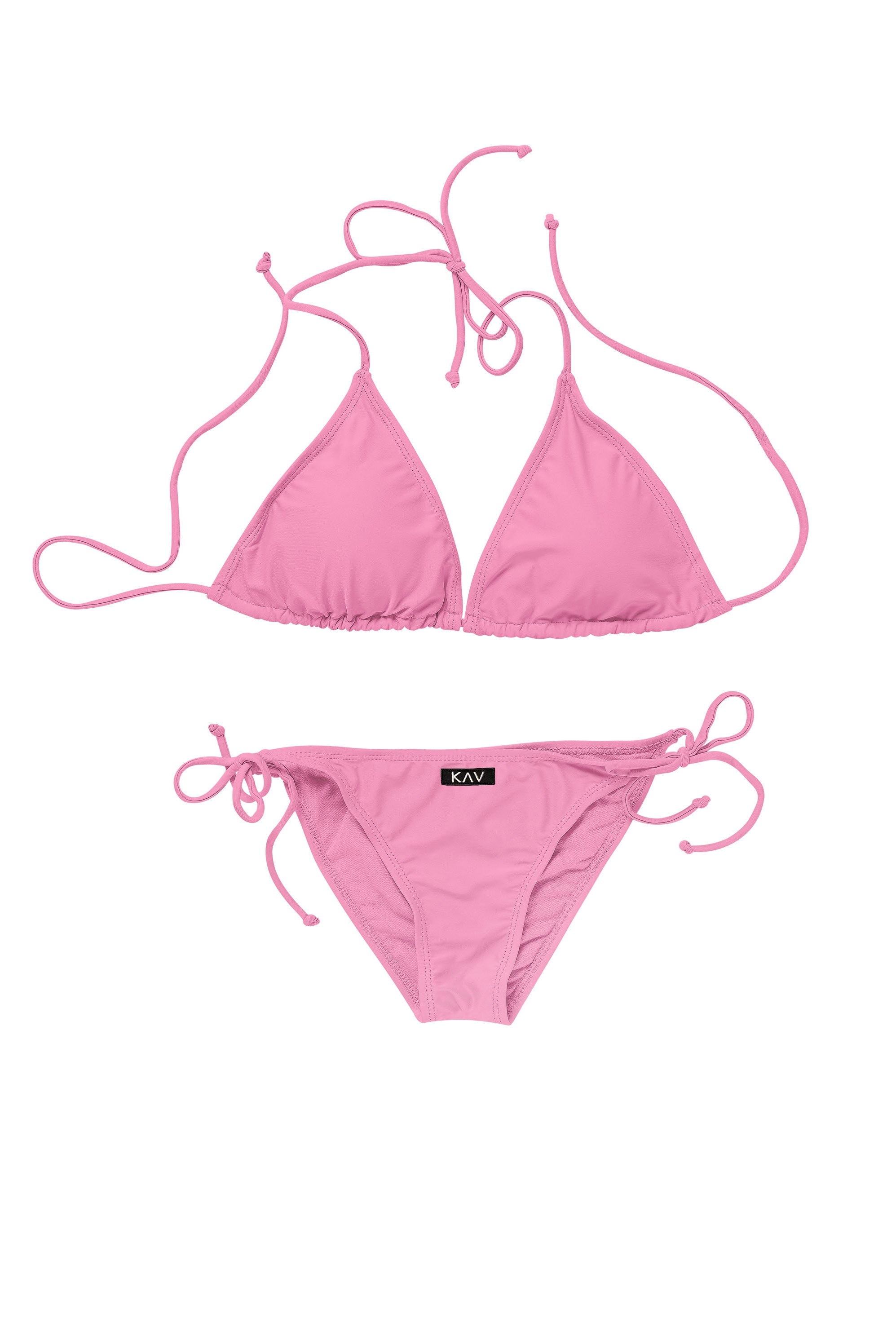 Minimal Pink Two Piece Triangle Bikini – KAV Wear